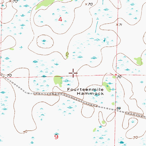 Topographic Map of Wet Rock Marsh, FL