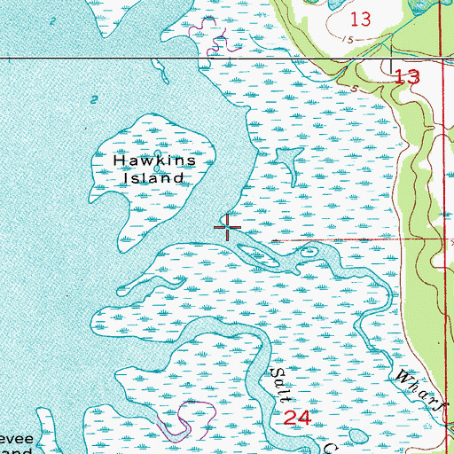 Topographic Map of Wharf Creek, FL