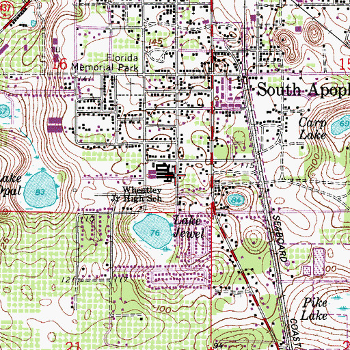 Topographic Map of Wheatley Junior High School, FL