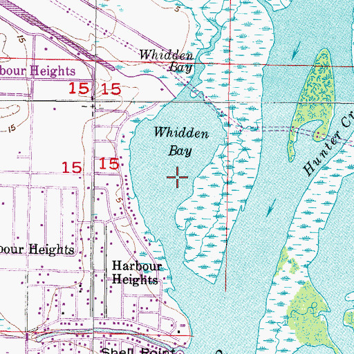 Topographic Map of Whidden Bay, FL