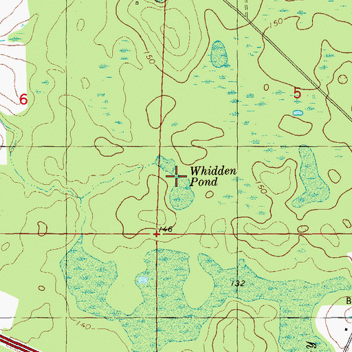 Topographic Map of Whidden Pond, FL
