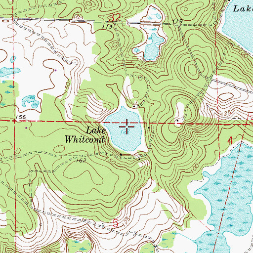 Topographic Map of Lake Whitcomb, FL