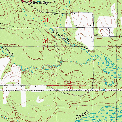 Topographic Map of White Creek, FL