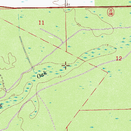 Topographic Map of White Oak Branch, FL