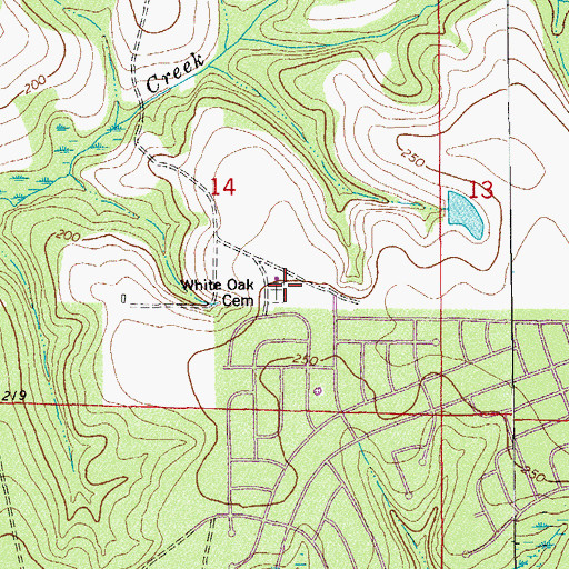 Topographic Map of White Oak Cemetery, FL