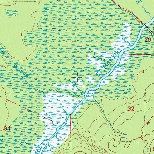 Topographic Map of White Oak Swamp, FL