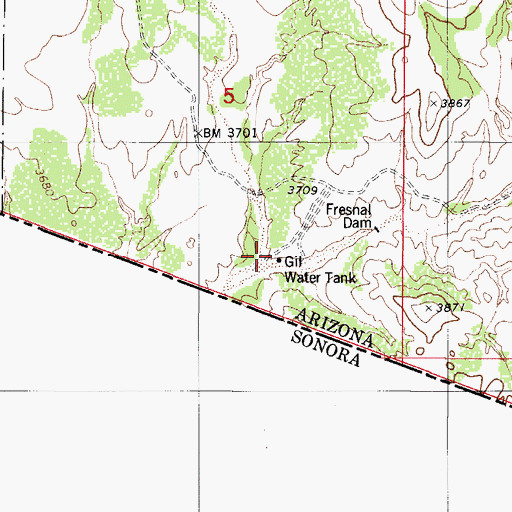 Topographic Map of Gil Water Tank, AZ