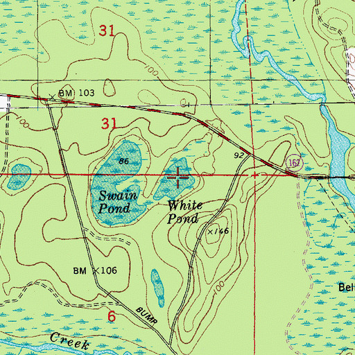 Topographic Map of White Pond, FL