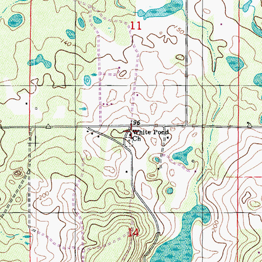 Topographic Map of White Pond Church, FL