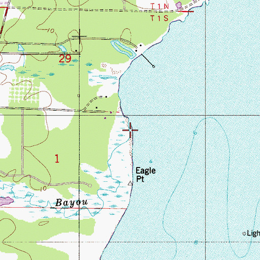 Topographic Map of Whiteoak Bayou, FL