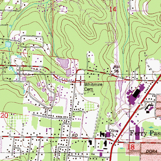 Topographic Map of Whitmire Cemetery, FL