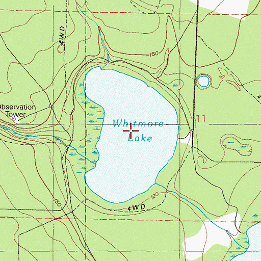 Topographic Map of Whitmore Lake, FL