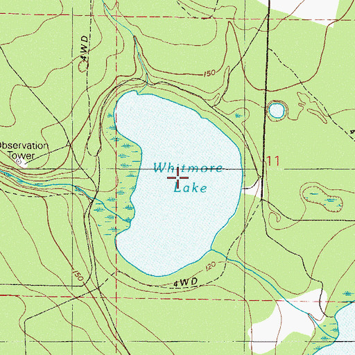 Topographic Map of Whitmore Lake, FL