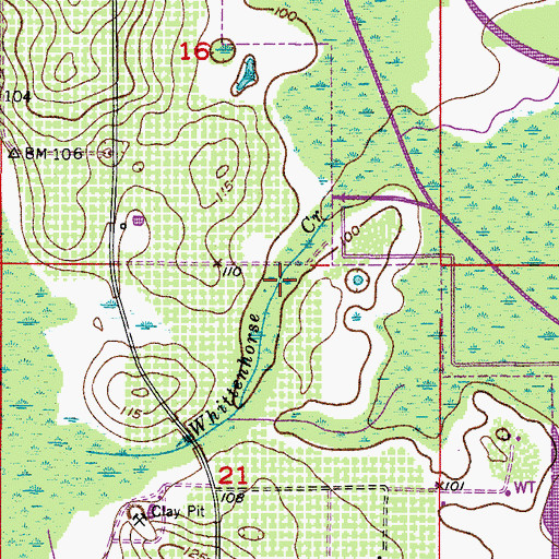 Topographic Map of Whittenhorse Creek, FL