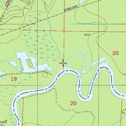 Topographic Map of Wiggins Branch, FL