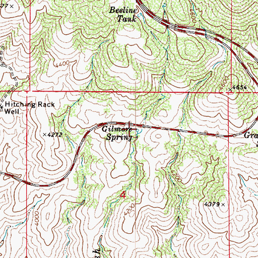 Topographic Map of Gilmore Spring, AZ