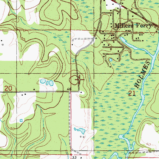 Topographic Map of Wilcox Cemetery, FL
