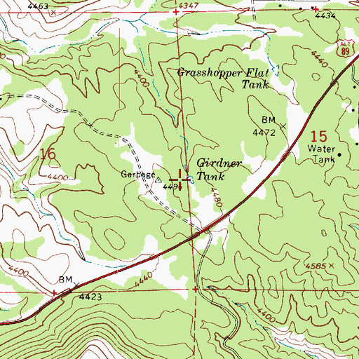 Topographic Map of Girdner Tank, AZ