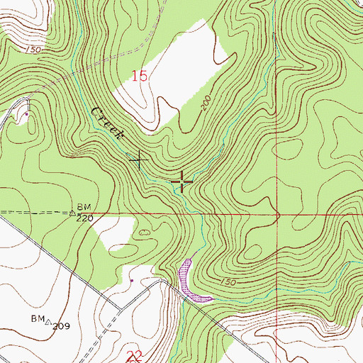 Topographic Map of Wildcat Creek, FL