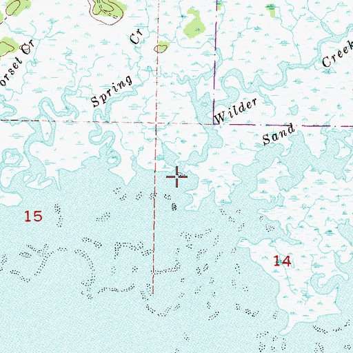 Topographic Map of Wilder Creek, FL
