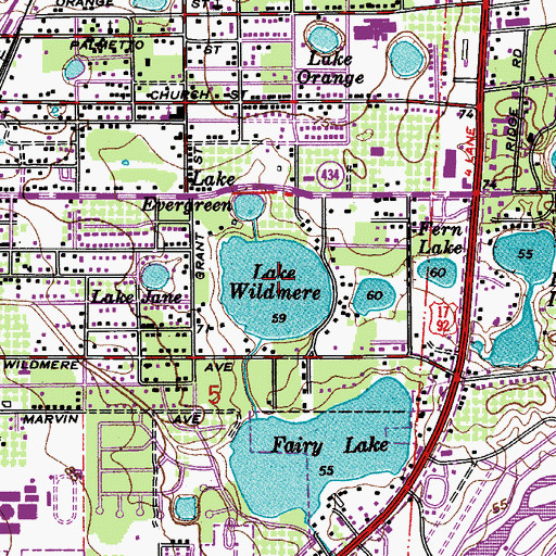 Topographic Map of Lake Wildmere, FL