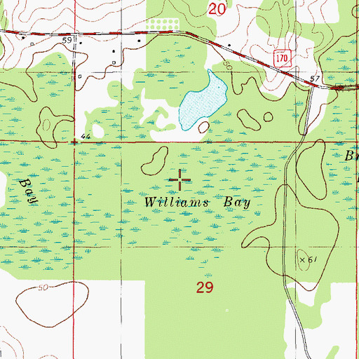 Topographic Map of Williams Bay, FL