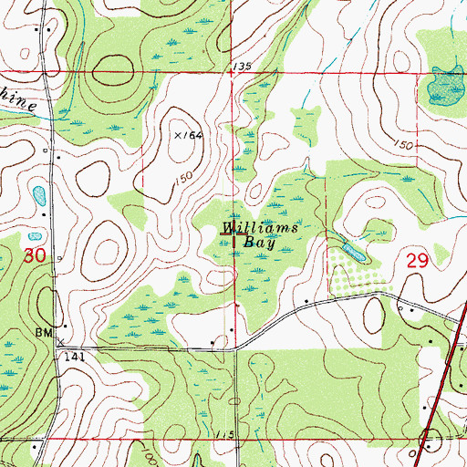 Topographic Map of Williams Bay, FL