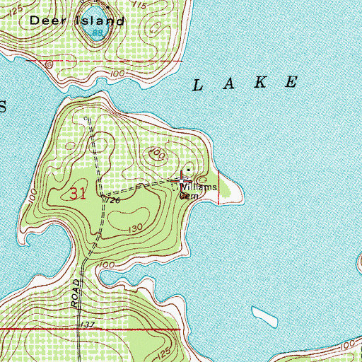 Topographic Map of Williams Cemetery, FL