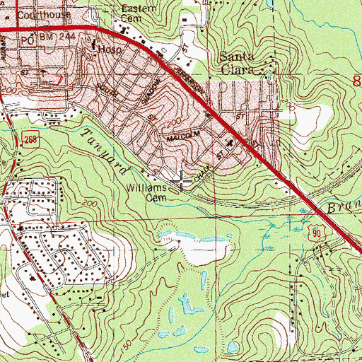 Topographic Map of Williams Cemetery, FL