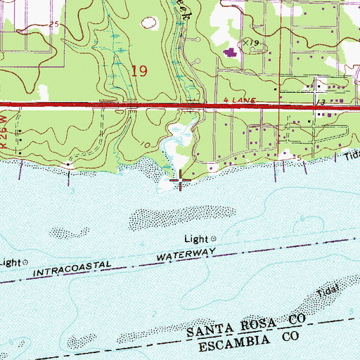 Topographic Map of Williams Creek, FL
