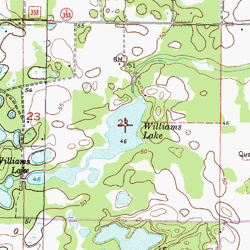 Topographic Map of Williams Lake, FL