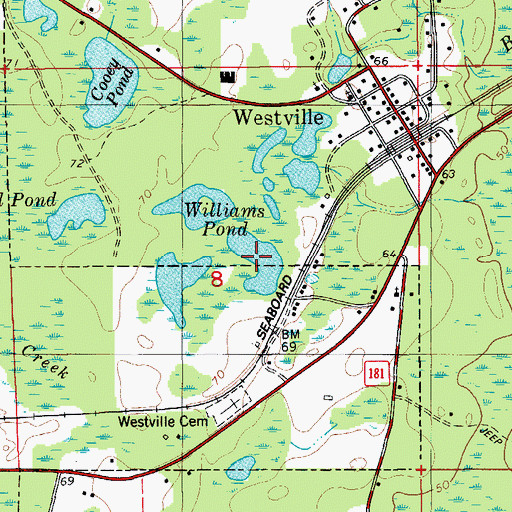 Topographic Map of Williams Pond, FL