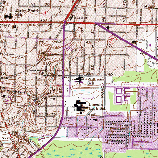 Topographic Map of Joseph Williams Elementary School, FL