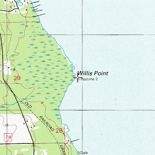Topographic Map of Willis Point, FL