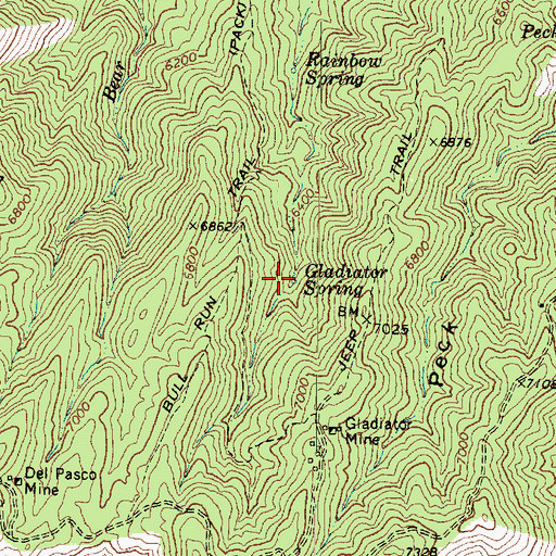 Topographic Map of Gladiator Spring, AZ