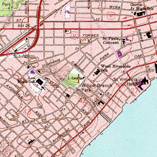 Topographic Map of Willow Branch Park, FL
