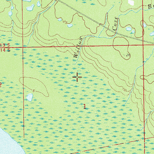 Topographic Map of Willow Cove Branch, FL