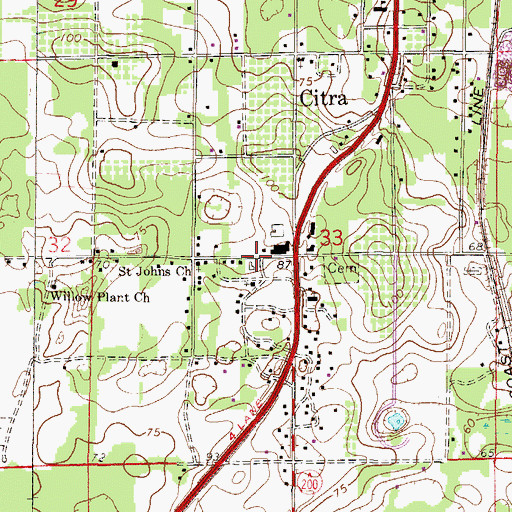 Topographic Map of Willow Plant Missionary Baptist Church, FL