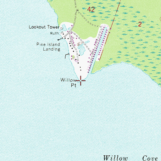 Topographic Map of Willow Point, FL
