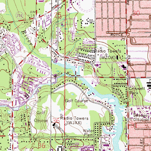 Topographic Map of Wills Branch, FL