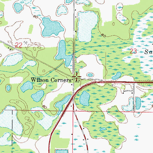 Topographic Map of Wilson Corners, FL