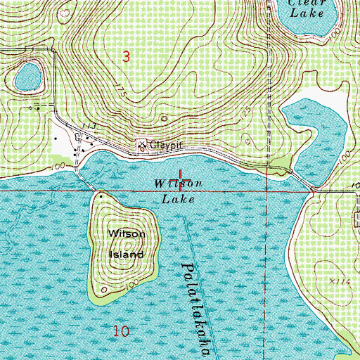 Topographic Map of Wilson Lake, FL