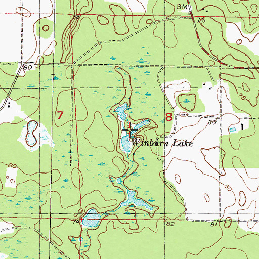 Topographic Map of Winburn Lake, FL