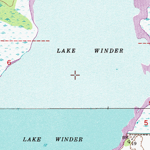 Topographic Map of Lake Winder, FL