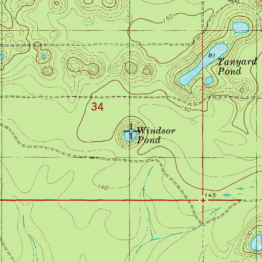 Topographic Map of Windsor Pond, FL