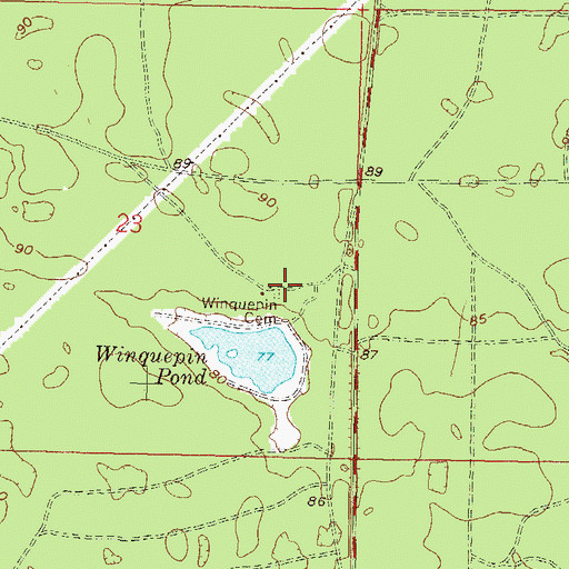 Topographic Map of Winquepin Cemetery, FL