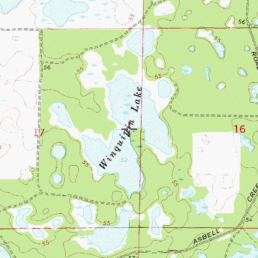 Topographic Map of Winquipin Lake, FL