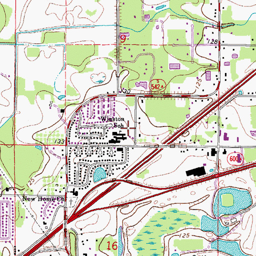 Topographic Map of Winston Academy of Engineering, FL