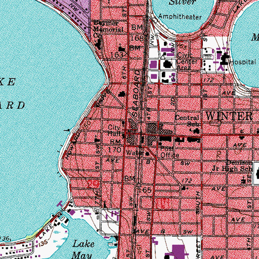 Topographic Map of Winter Haven, FL
