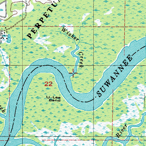 Topographic Map of Wisher Creek, FL